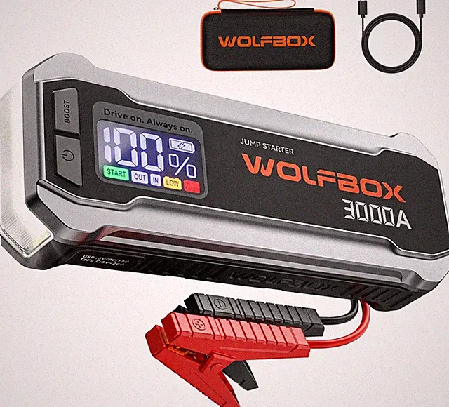 WOLFBOX 3000Amp Car Jump Starter Booster Battery Jumper Power Bank Fast Charger