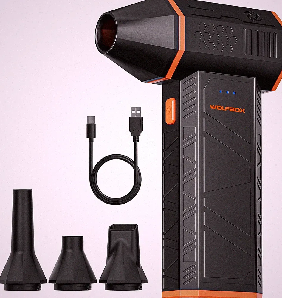 WOLFBOX Megaflow 50 Compressed Air Duster-110000Rpm Super Power Electric Air Dus
