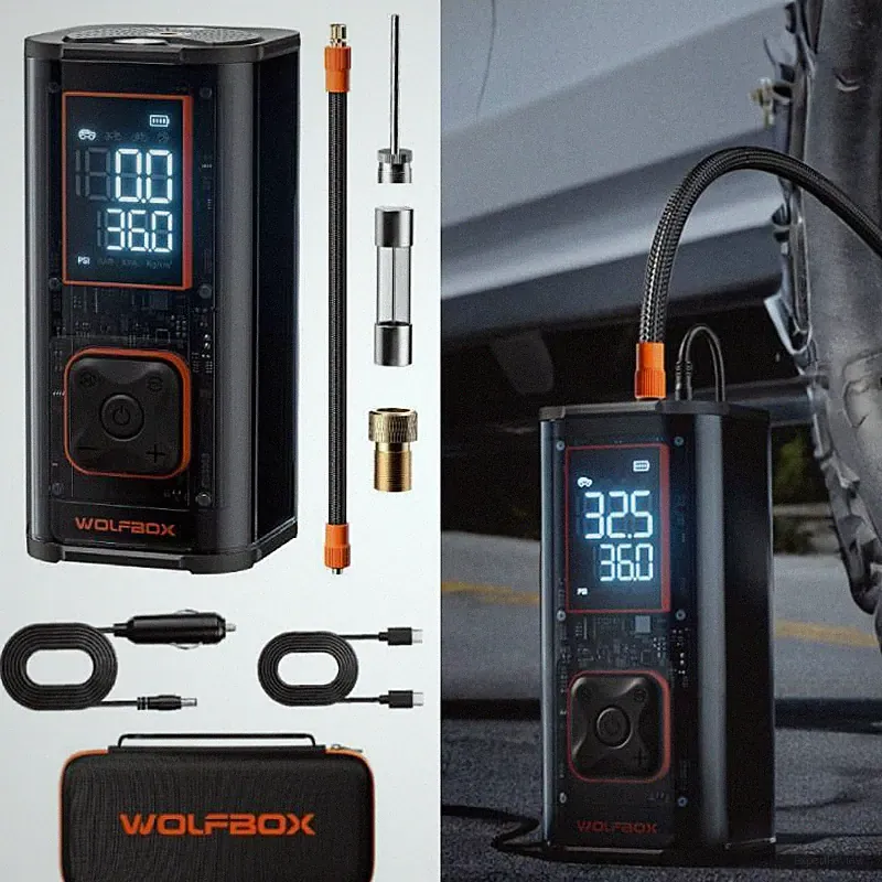 WOLFBOX Tire Inflator Portable Air Compressor-Air Pump12000mAh&150PSI for Car